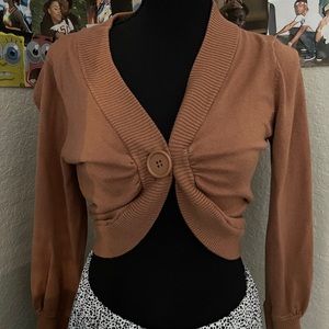 Caramel Cropped Cardigan